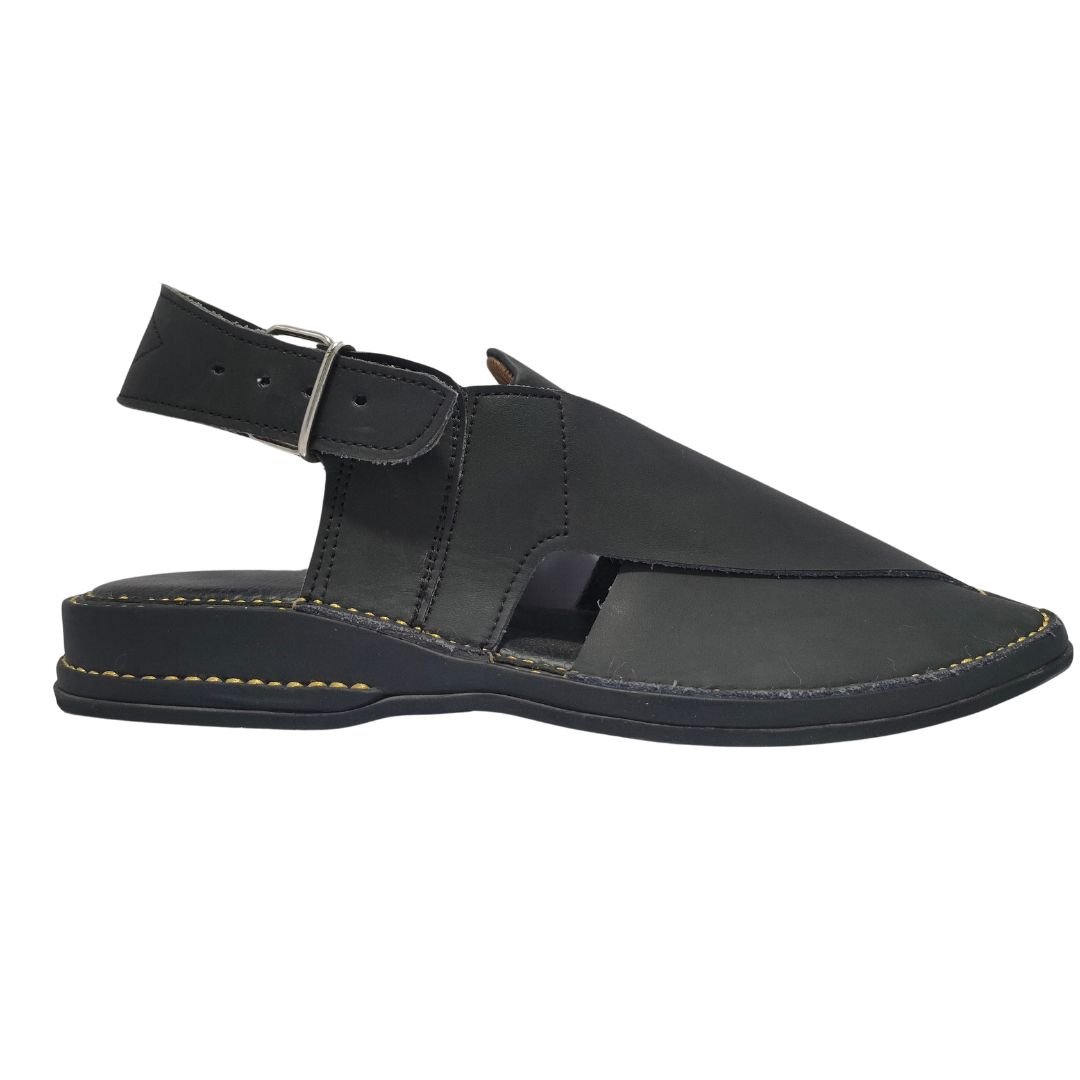 Medicated Peshawari Chappal-BLK-G5-010